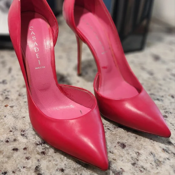 CASADEI pink classic heels new w/defect size 11 - Picture 1 of 7